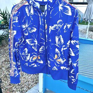 Farm Rio & Adidas collab  blue butterfly print hoodie blue, XS